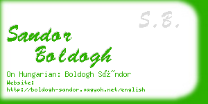 sandor boldogh business card